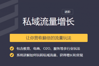 2020私域流量增长让你营收翻倍的流量课程-千木学社
