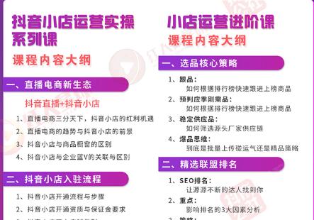 小店运营全套系列课 从基础入门到进阶精通，系统掌握月销百万小店核心秘密-千木学社