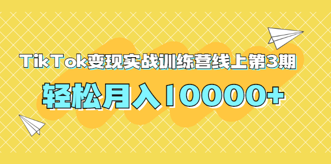 龟课TikTok变现实战训练营线上第3期，轻松月入10000+-千木学社