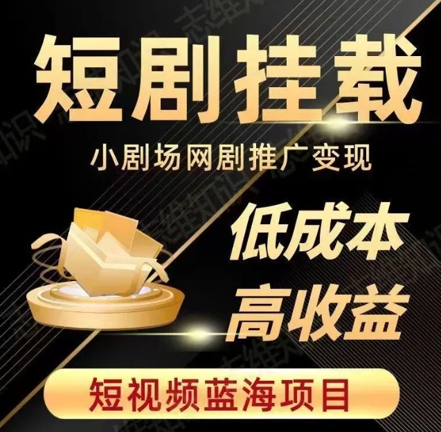 2023短视频蓝海项目，抖音快手短剧推广变现教程，低成本高收益-千木学社