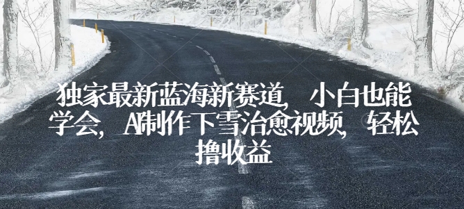 独家最新蓝海新赛道，小白也能学会，AI制作下雪治愈视频，轻松撸收益【揭秘】-千木学社
