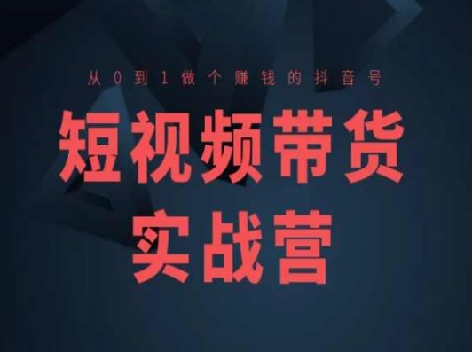 短视频带货实战营(高阶课)，从0到1做个赚钱的抖音号-千木学社